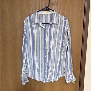 Thread & Supply Blue and White Striped Women's Button Down Shirt
